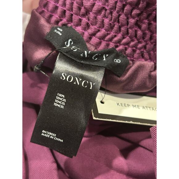 NWT Soncy Womens Purple Tencel Elastic Waist Wide Leg Harem Pants Sz 26 - Picture 11 of 12